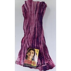 New Batik Cotton Scarf Shawl Head Wrap Boho Ethnic Fair Trade India Pink Purple